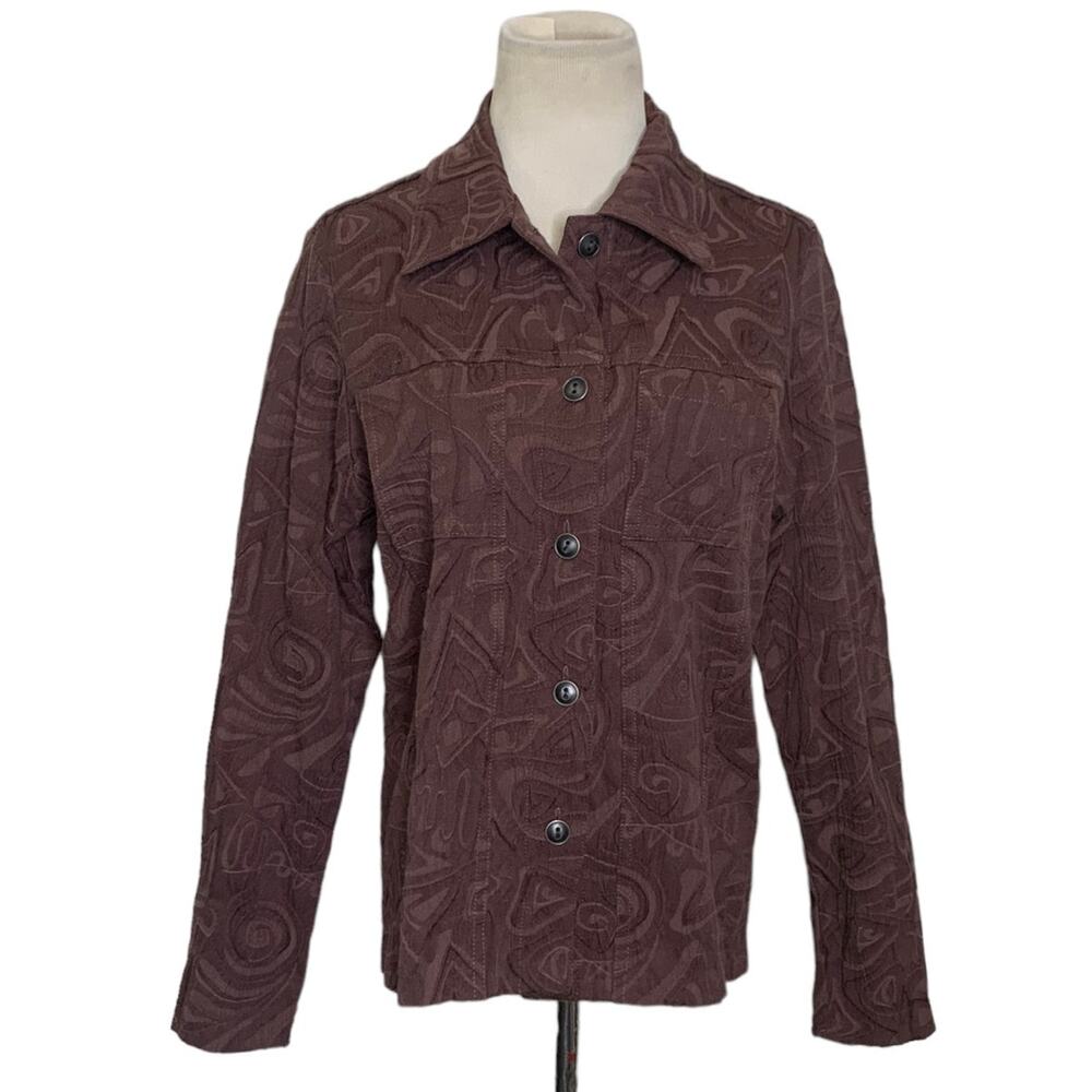 Kaktus brown buttoned stretched shacket size small